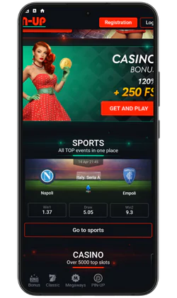 Скриншот интерфейса Pin-Up